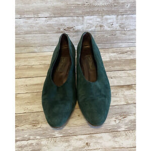 Sesto Meucci Of Florence Shoes Womens 8 N Green Suede Made in Italy High Heels